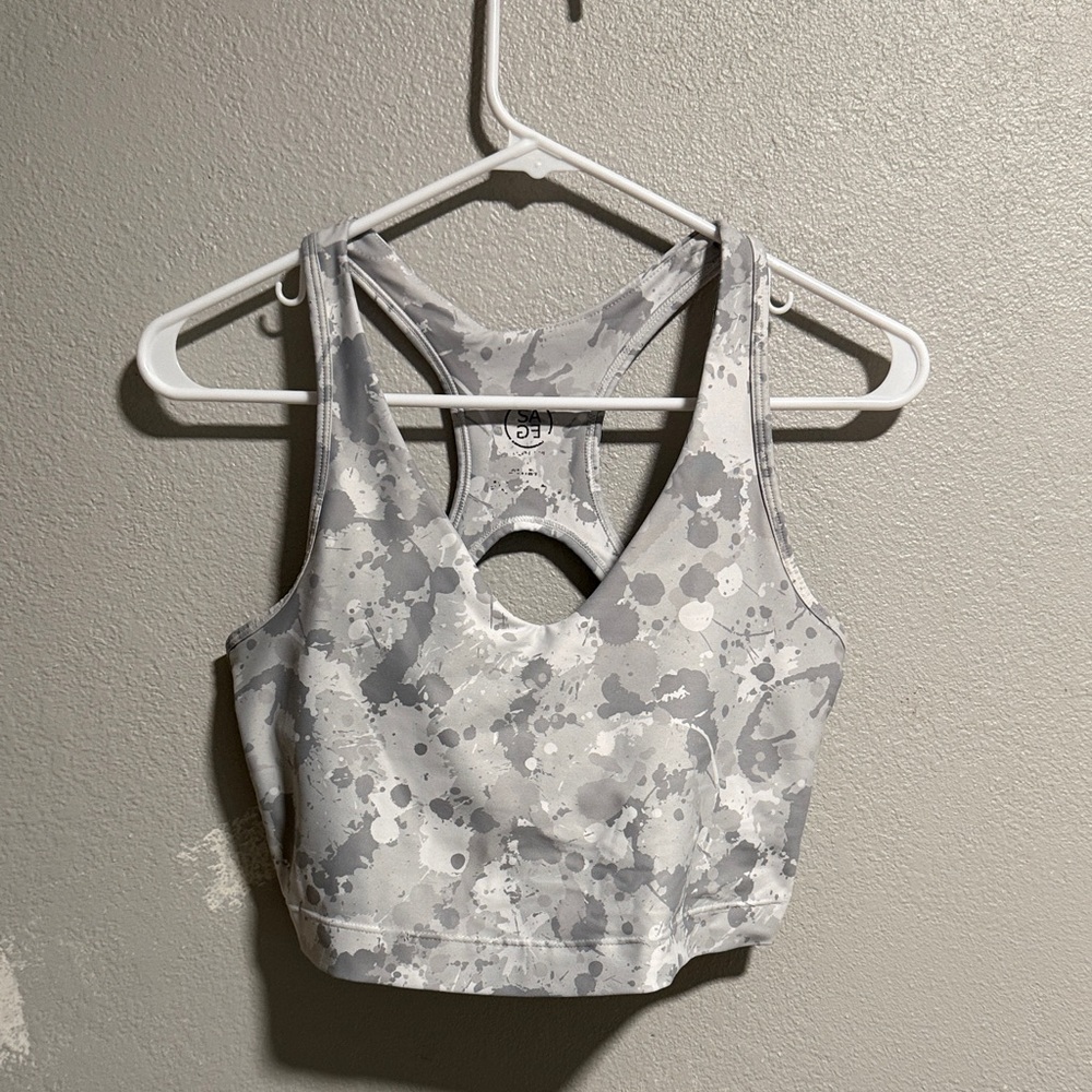 Gray Camouflage Sports Bra